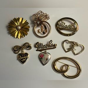 Brooch Pin Lockets Jewelry Lot Vintage-MOD (lot D)